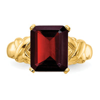 14k 11x9mm Emerald Cut Garnet ring-Y4533GA