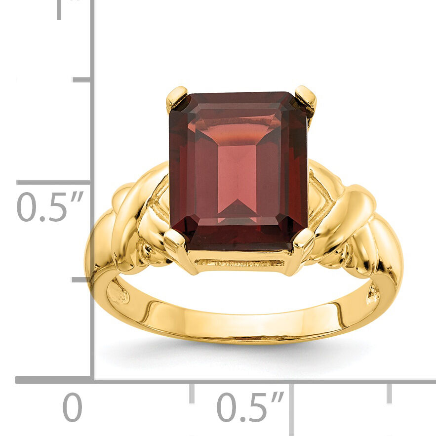 14k 11x9mm Emerald Cut Garnet ring-Y4533GA