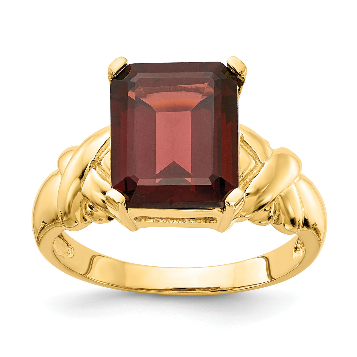 14k 11x9mm Emerald Cut Garnet ring-Y4533GA