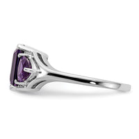 14k White Gold Amethyst 3-Stone Ring-Y4543AM