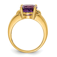 14k 11x9mm Oval Amethyst ring-Y4546AM