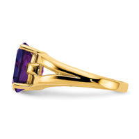 14k 11x9mm Oval Amethyst ring-Y4546AM