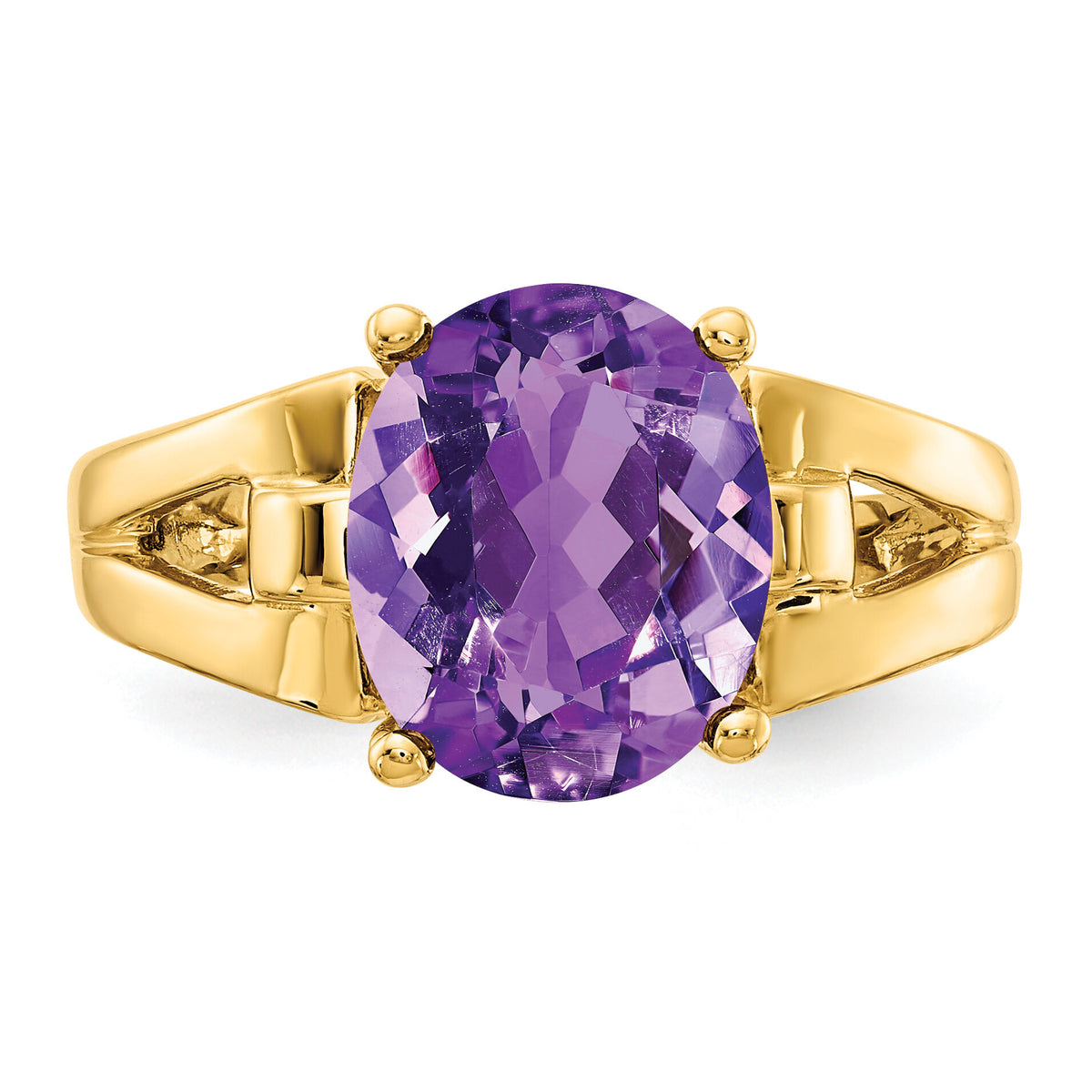 14k 11x9mm Oval Amethyst ring-Y4546AM