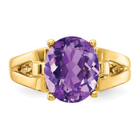 14k 11x9mm Oval Amethyst ring-Y4546AM