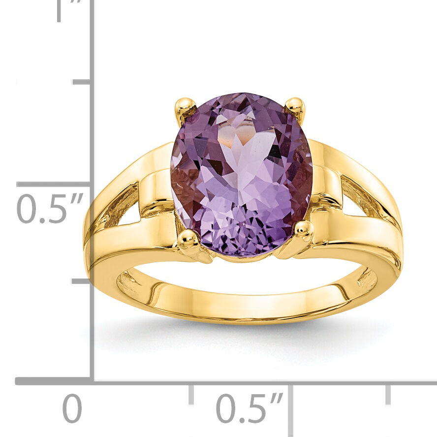 14k 11x9mm Oval Amethyst ring-Y4546AM