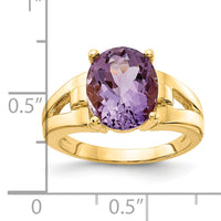 14k 11x9mm Oval Amethyst ring-Y4546AM