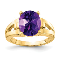 14k 11x9mm Oval Amethyst ring-Y4546AM