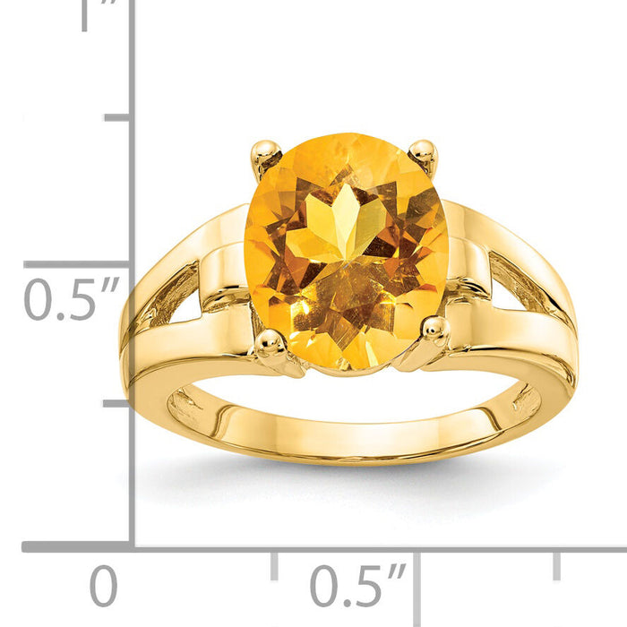 14k 11x9mm Oval Citrine ring-Y4546CI