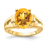 14k 11x9mm Oval Citrine ring-Y4546CI