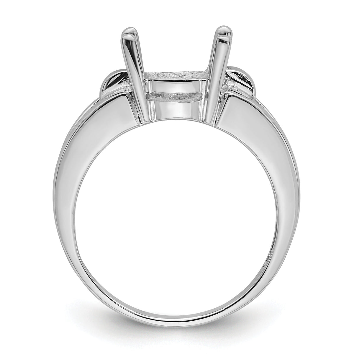 14k White Gold 11x9mm Oval Gemstone Ring Mounting-Y4547