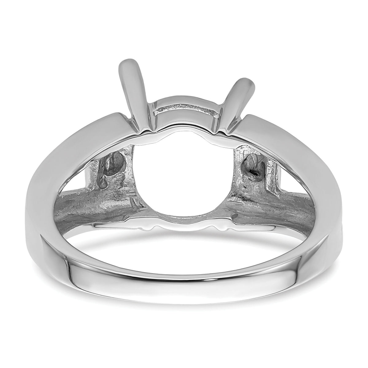14k White Gold 11x9mm Oval Gemstone Ring Mounting-Y4547