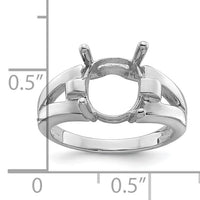 14k White Gold 11x9mm Oval Gemstone Ring Mounting-Y4547