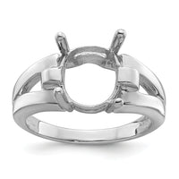 14k White Gold 11x9mm Oval Gemstone Ring Mounting-Y4547