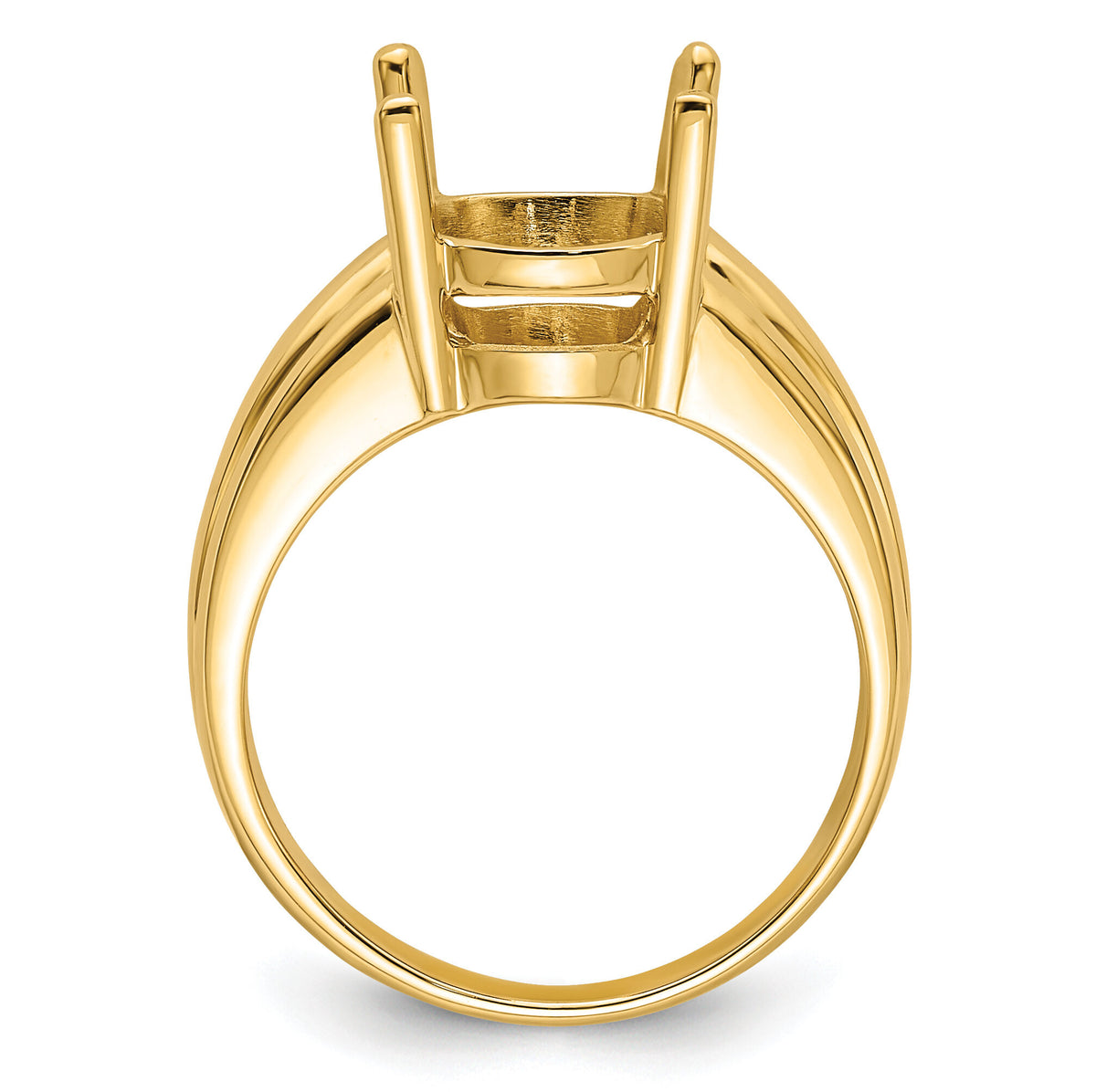 14k 12x10mm Oval Gemstone Ring Mounting-Y4548