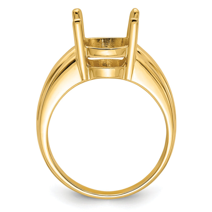 14k 12x10mm Oval Gemstone Ring Mounting-Y4548