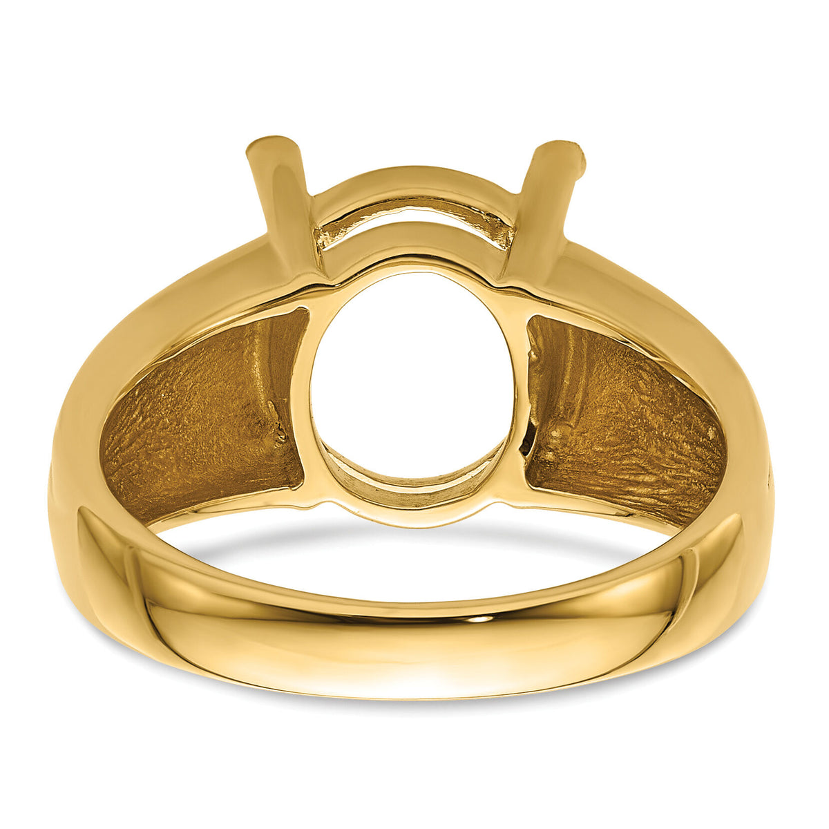 14k 12x10mm Oval Gemstone Ring Mounting-Y4548