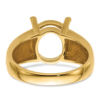 14k 12x10mm Oval Gemstone Ring Mounting-Y4548