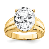 14k 12x10mm Oval Cubic Zirconia Ring-Y4548CZ