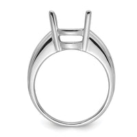 14k White Gold 12x10mm Oval Gemstone Ring Mounting-Y4549