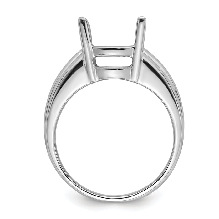 14k White Gold 12x10mm Oval Gemstone Ring Mounting-Y4549