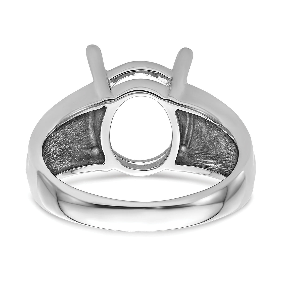 14k White Gold 12x10mm Oval Gemstone Ring Mounting-Y4549