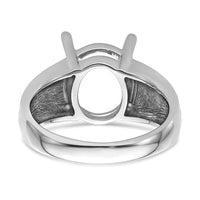 14k White Gold 12x10mm Oval Gemstone Ring Mounting-Y4549