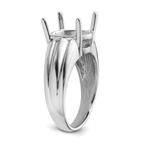 14k White Gold 12x10mm Oval Gemstone Ring Mounting-Y4549