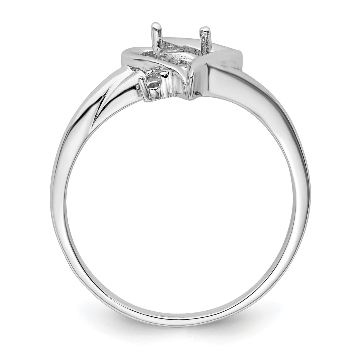 14k White Gold Diamond / 6x4mm Pear Gemstone Ring Mounting-Y4560