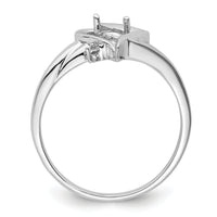 14k White Gold Diamond / 6x4mm Pear Gemstone Ring Mounting-Y4560