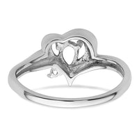 14k White Gold Diamond / 6x4mm Pear Gemstone Ring Mounting-Y4560
