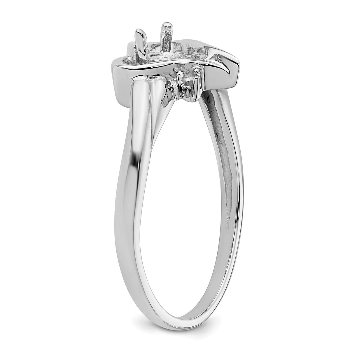 14k White Gold Diamond / 6x4mm Pear Gemstone Ring Mounting-Y4560