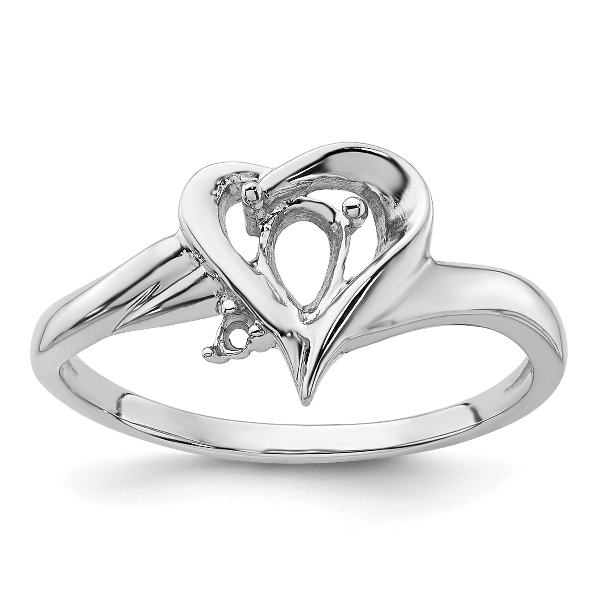 14k White Gold Diamond / 6x4mm Pear Gemstone Ring Mounting-Y4560