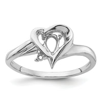 14k White Gold Diamond / 6x4mm Pear Gemstone Ring Mounting-Y4560