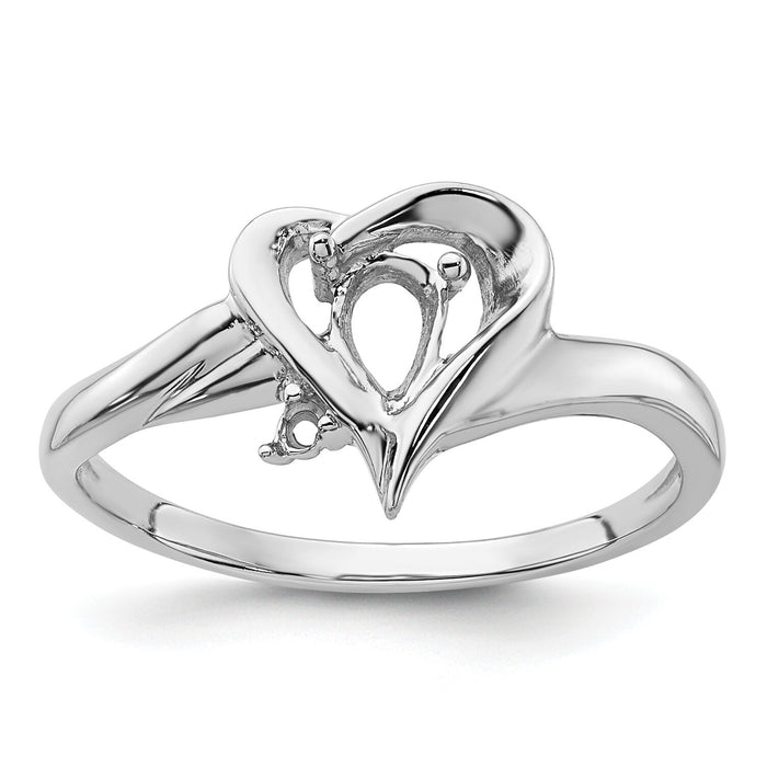 14k White Gold Diamond / 6x4mm Pear Gemstone Ring Mounting-Y4560