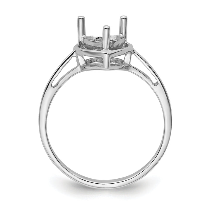 14k White Gold Gemstone Ring Mounting-Y4563