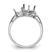 14k White Gold 6mm Heart/4mm Heart Gemstone Ring Mounting-Y4575