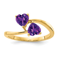 14k 5mm Heart Amethyst ring-Y4584AM