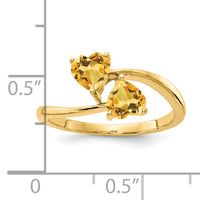 14k 5mm Heart Citrine ring-Y4584CI