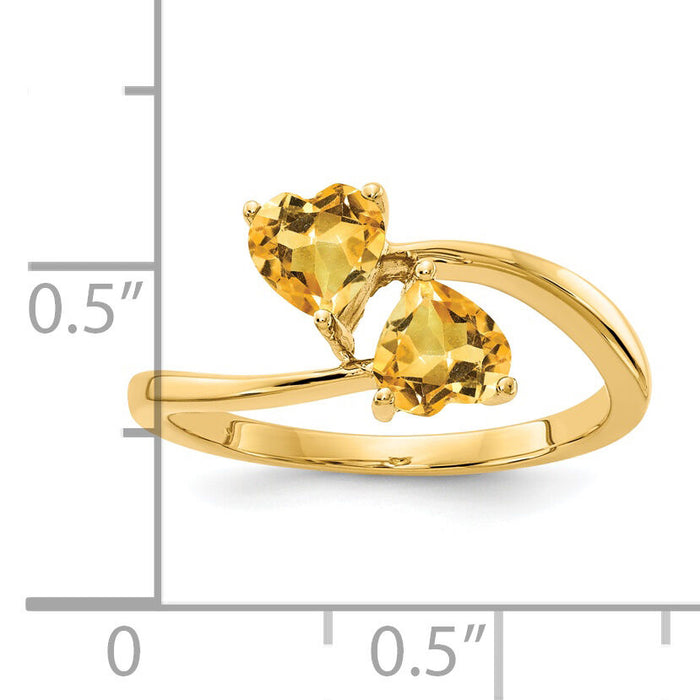 14k 5mm Heart Citrine ring-Y4584CI