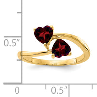 14k 5mm Heart Garnet ring-Y4584GA