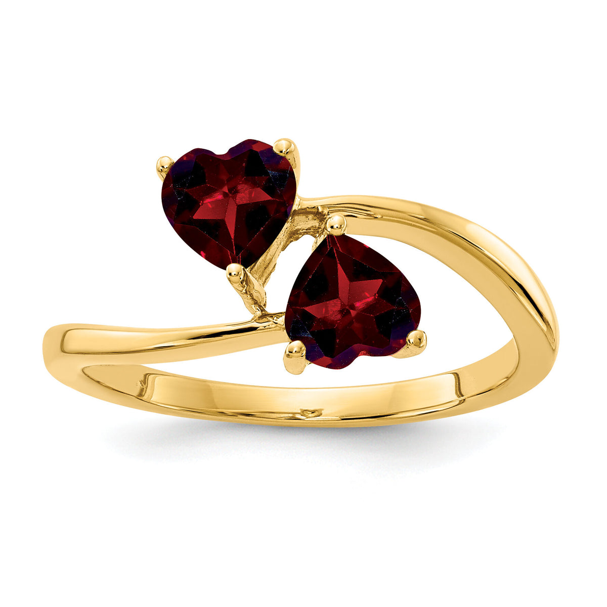 14k 5mm Heart Garnet ring-Y4584GA