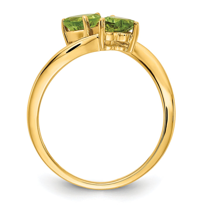 14k 5mm Heart Peridot ring-Y4584PE