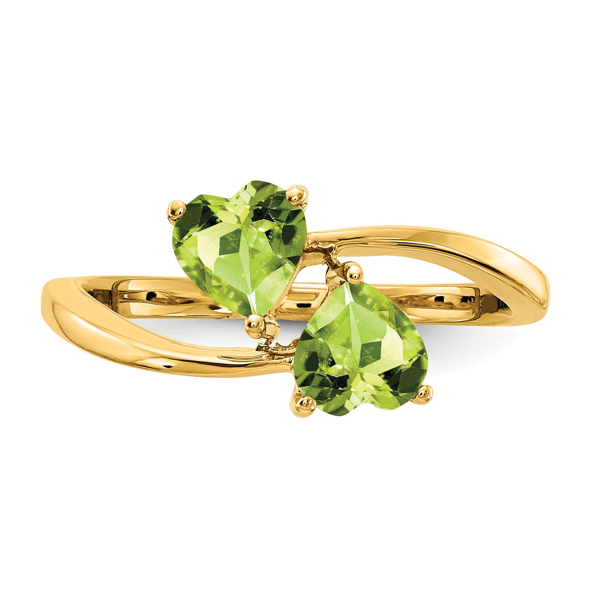 14k 5mm Heart Peridot ring-Y4584PE