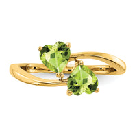 14k 5mm Heart Peridot ring-Y4584PE
