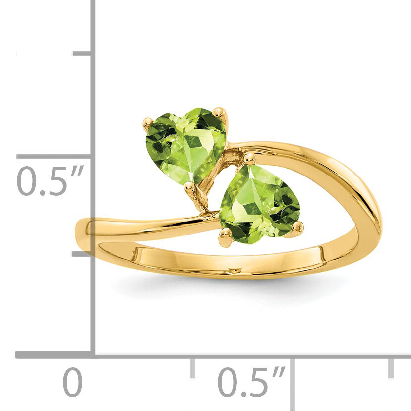 14k 5mm Heart Peridot ring-Y4584PE