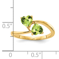 14k 5mm Heart Peridot ring-Y4584PE