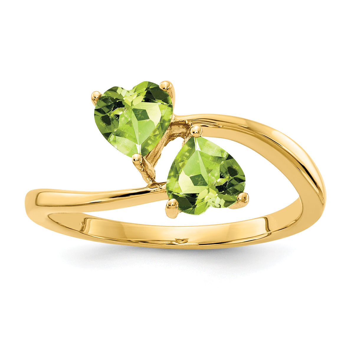 14k 5mm Heart Peridot ring-Y4584PE