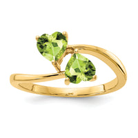 14k 5mm Heart Peridot ring-Y4584PE