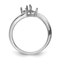 14k White Gold Two 5mm Heart Gemstone Ring Mounting-Y4585