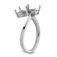 14k White Gold Two 5mm Heart Gemstone Ring Mounting-Y4585